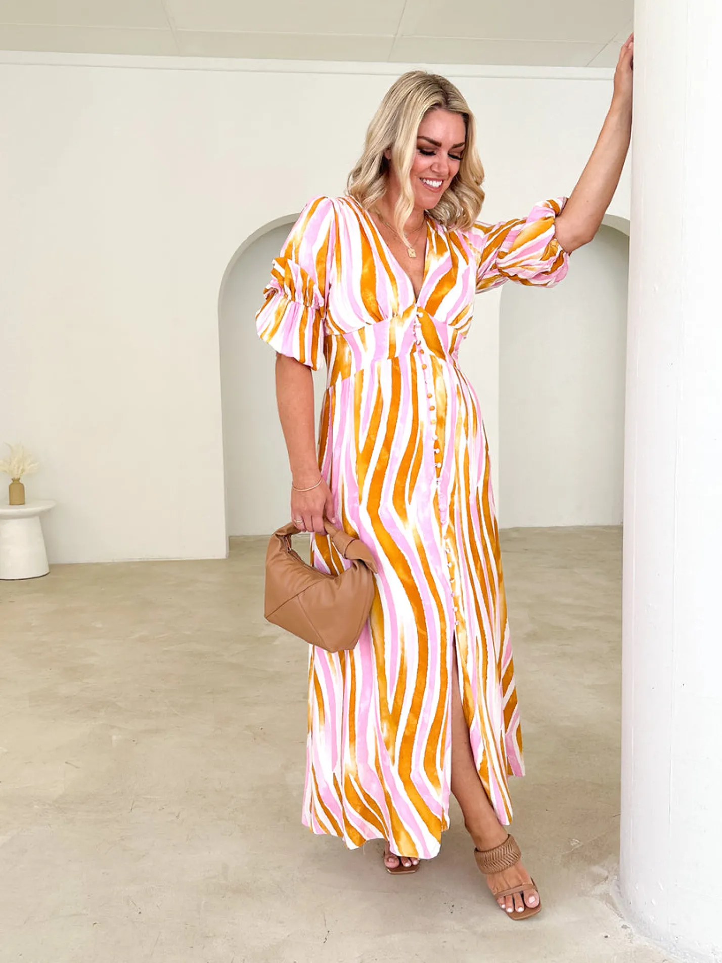 Women Gingham & Heels Maxi>Abriella Maxi Dress