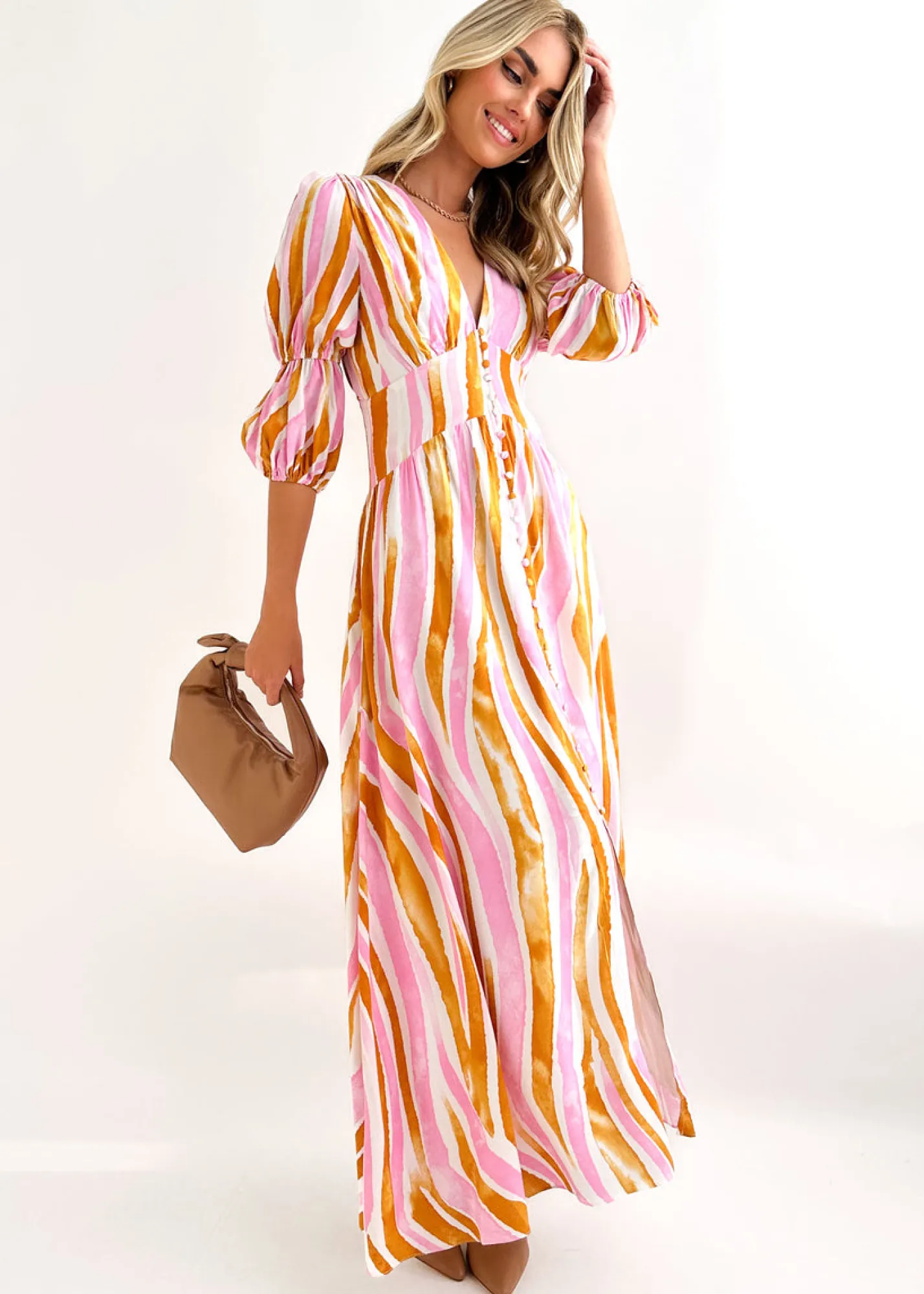 Women Gingham & Heels Maxi>Abriella Maxi Dress