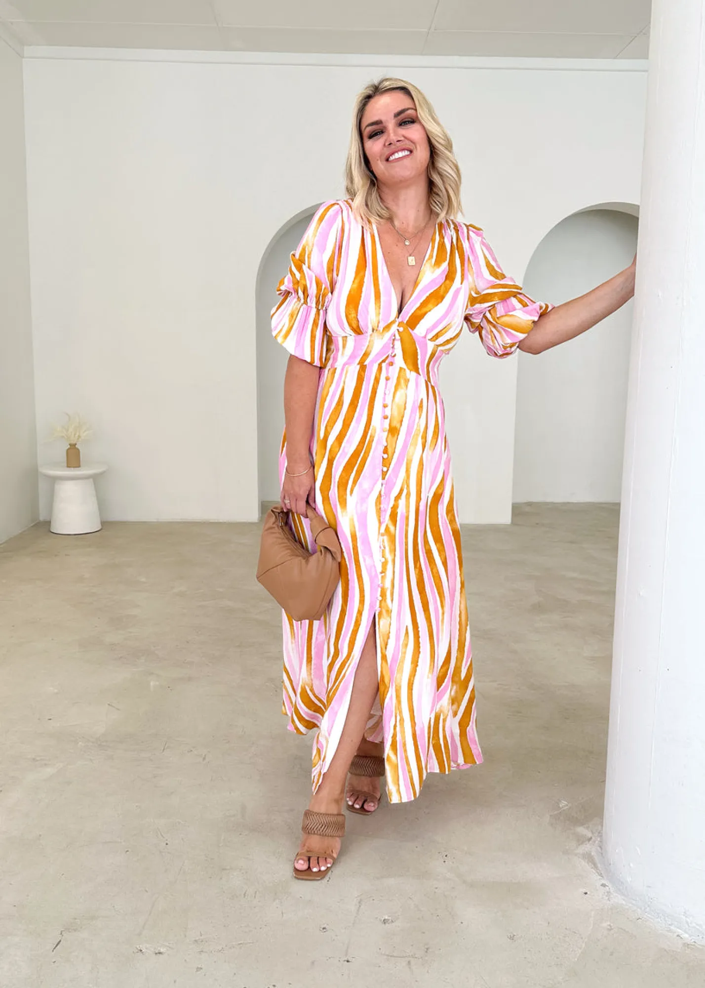 Women Gingham & Heels Maxi>Abriella Maxi Dress