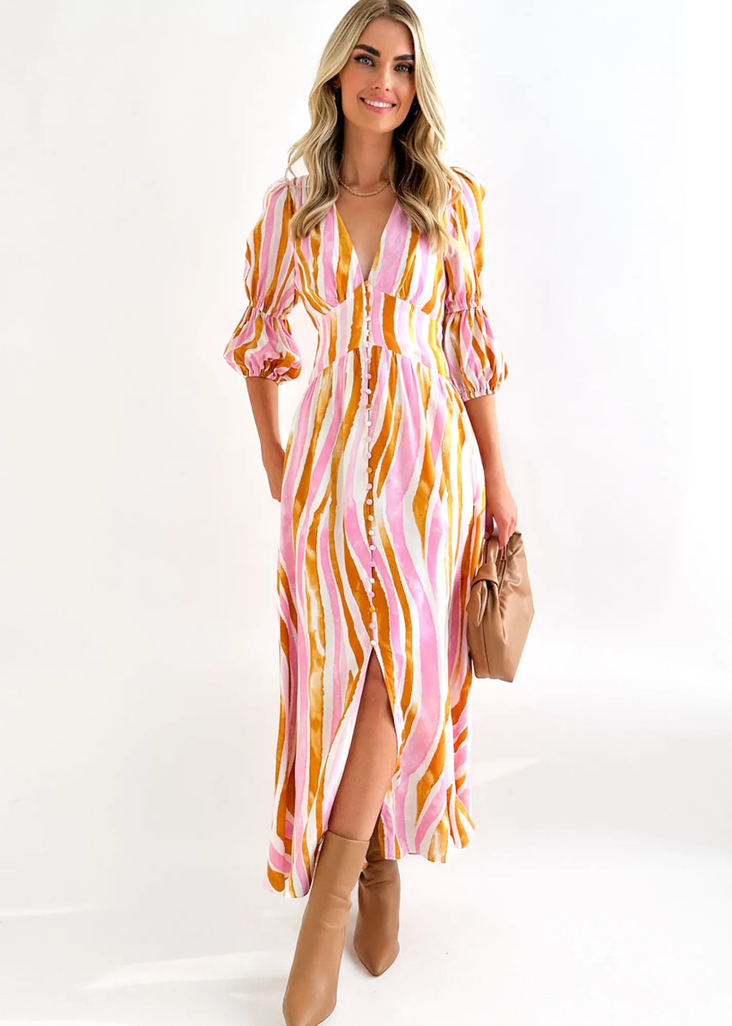 Women Gingham & Heels Maxi>Abriella Maxi Dress