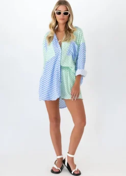 Women Gingham & Heels Shorts><noscript><img width=