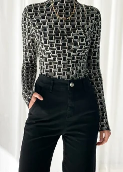 Women Gingham & Heels Jeans><noscript><img width=