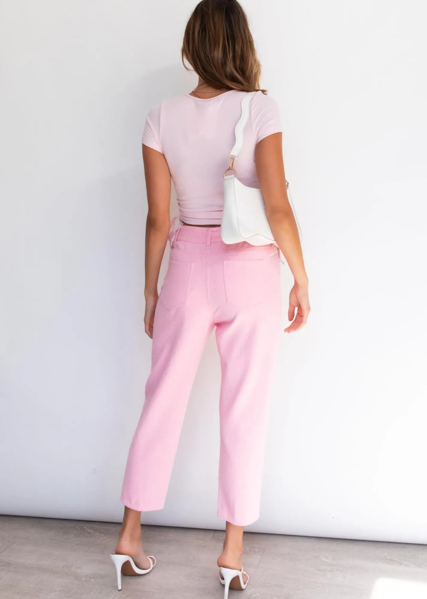 Women Gingham & Heels Crops>Addley Ruched Crop