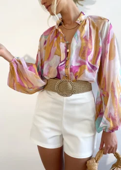 Women Gingham & Heels Blouses><noscript><img width=