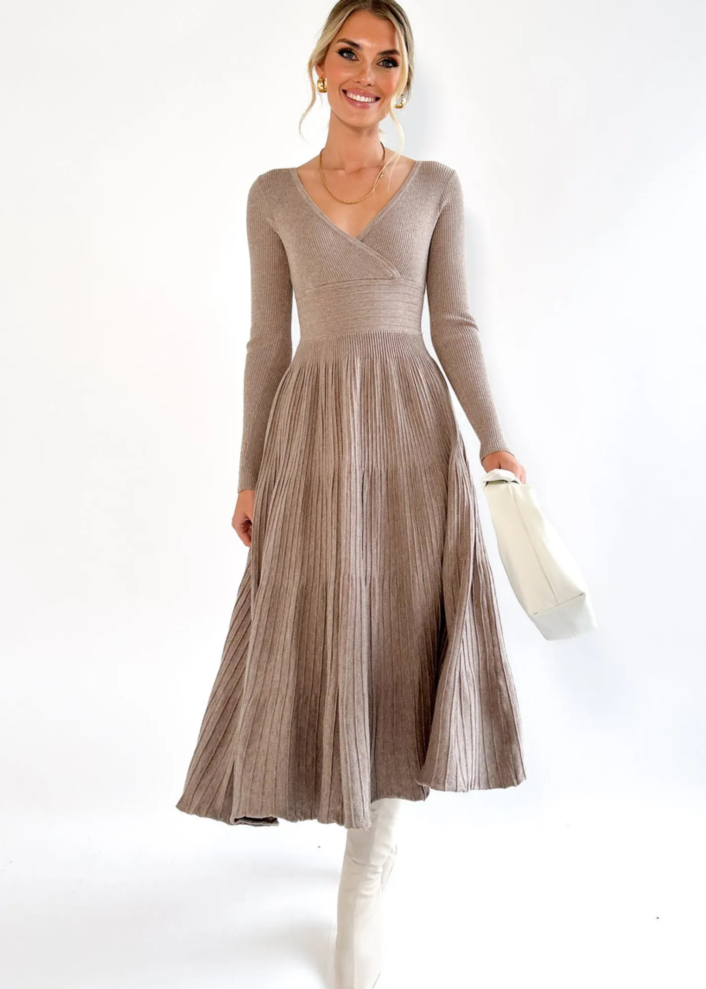 Women Gingham & Heels Knit Dresses>Alise Knit Midi Dress