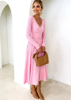 Women Gingham & Heels Knit Dresses><noscript><img width=