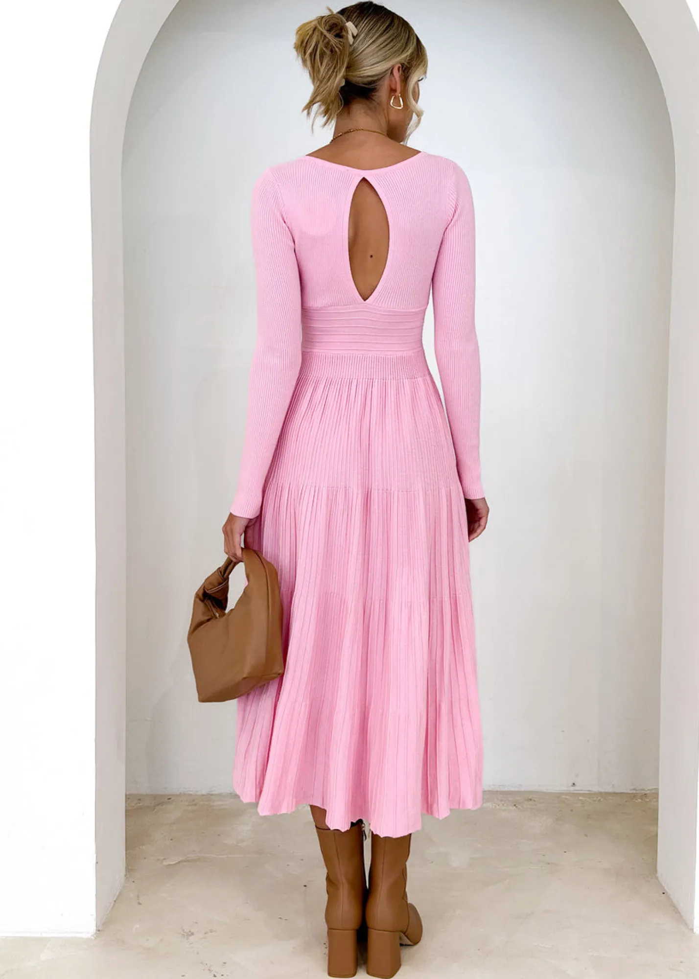 Women Gingham & Heels Knit Dresses>Alise Knit Midi Dress