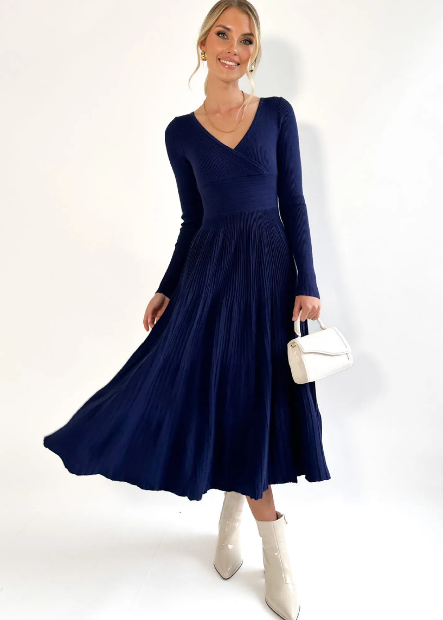 Women Gingham & Heels Knit Dresses>Alise Knit Midi Dress