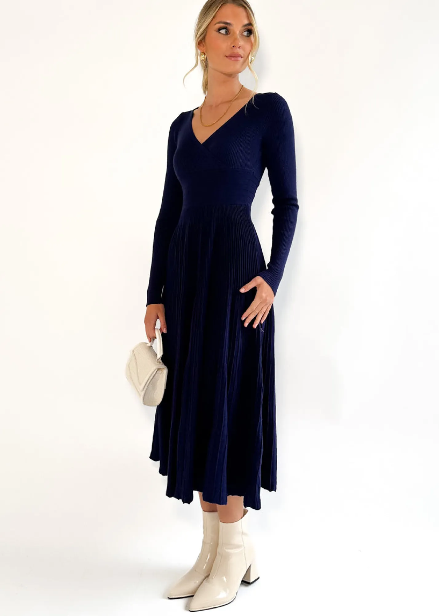 Women Gingham & Heels Knit Dresses>Alise Knit Midi Dress