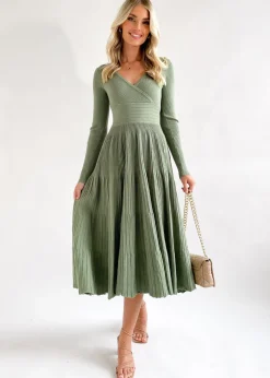 Women Gingham & Heels Knit Dresses>Alise Knit Midi Dress