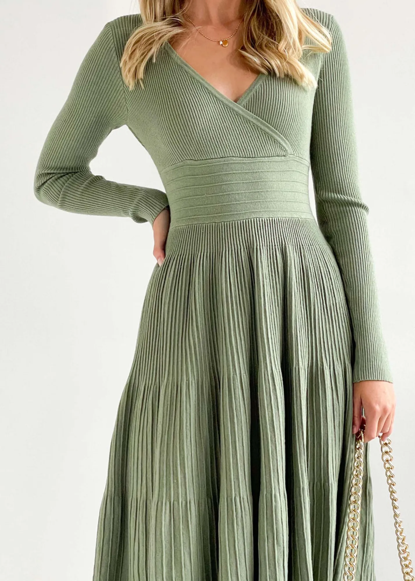 Women Gingham & Heels Knit Dresses>Alise Knit Midi Dress