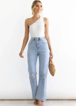Women Gingham & Heels Jeans><noscript><img width=