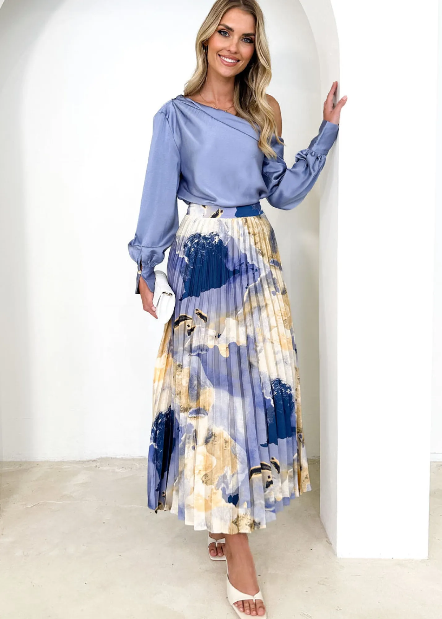 Women Gingham & Heels Blouses>Anka One Shoulder Blouse
