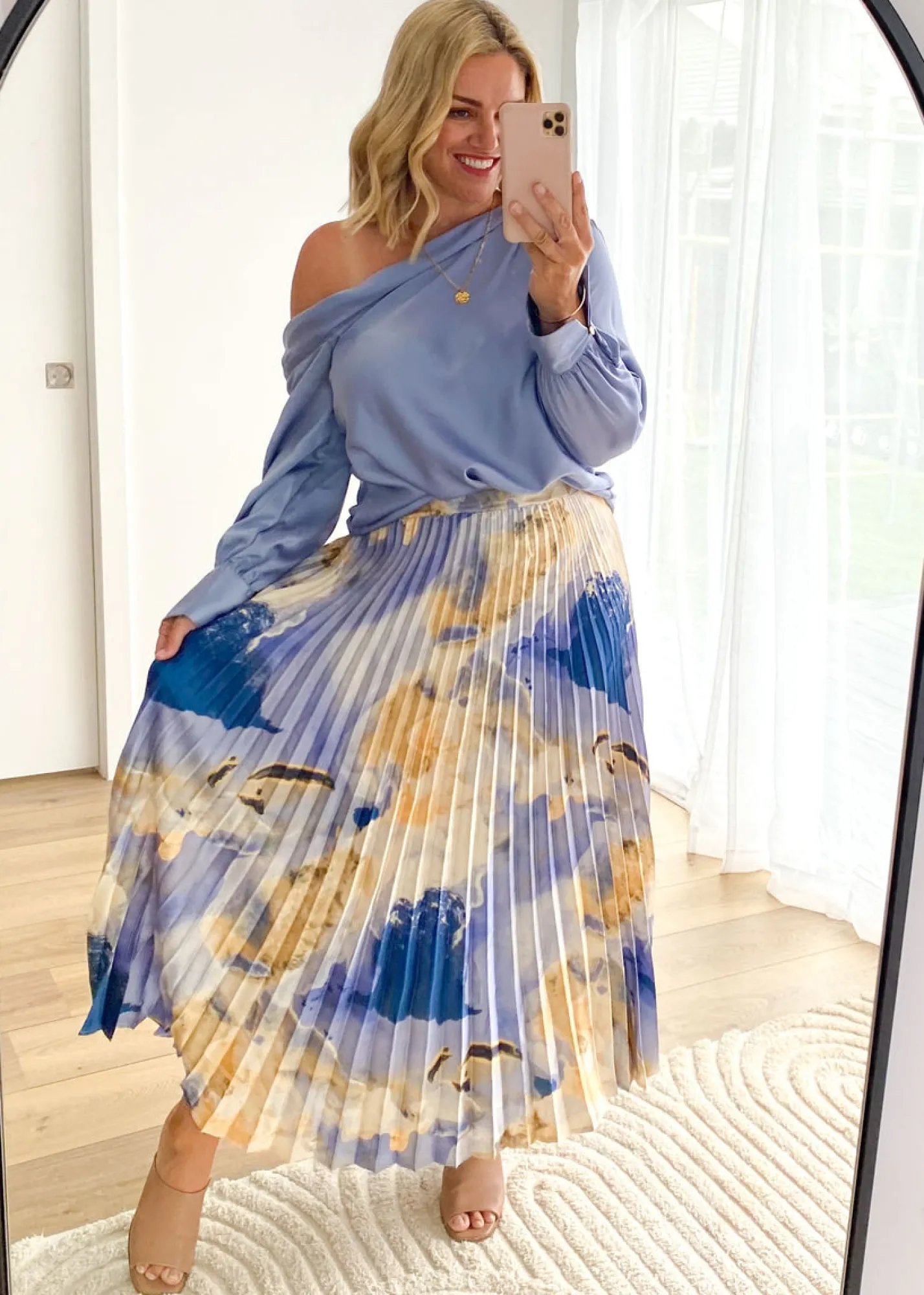 Women Gingham & Heels Blouses>Anka One Shoulder Blouse