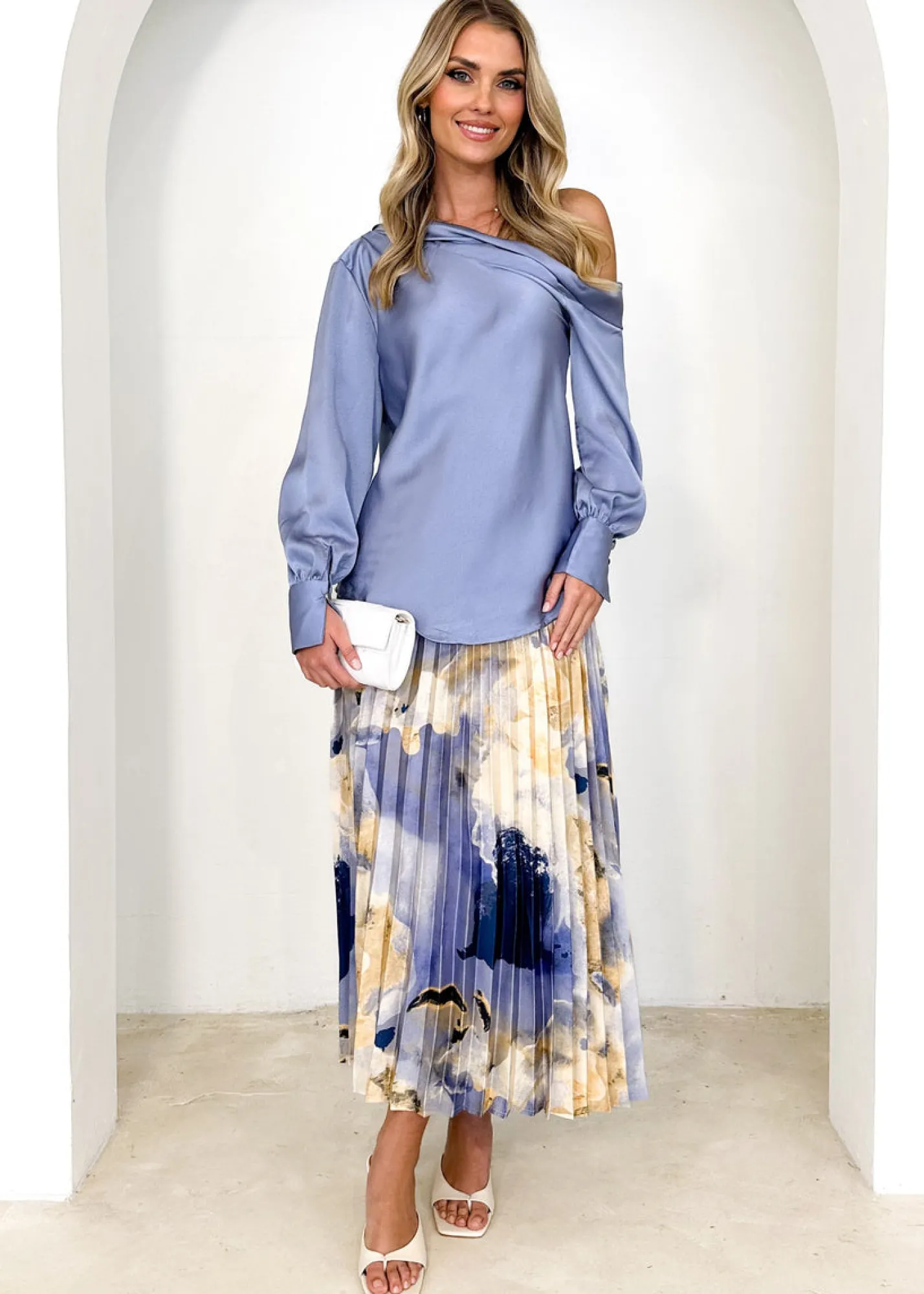 Women Gingham & Heels Blouses>Anka One Shoulder Blouse