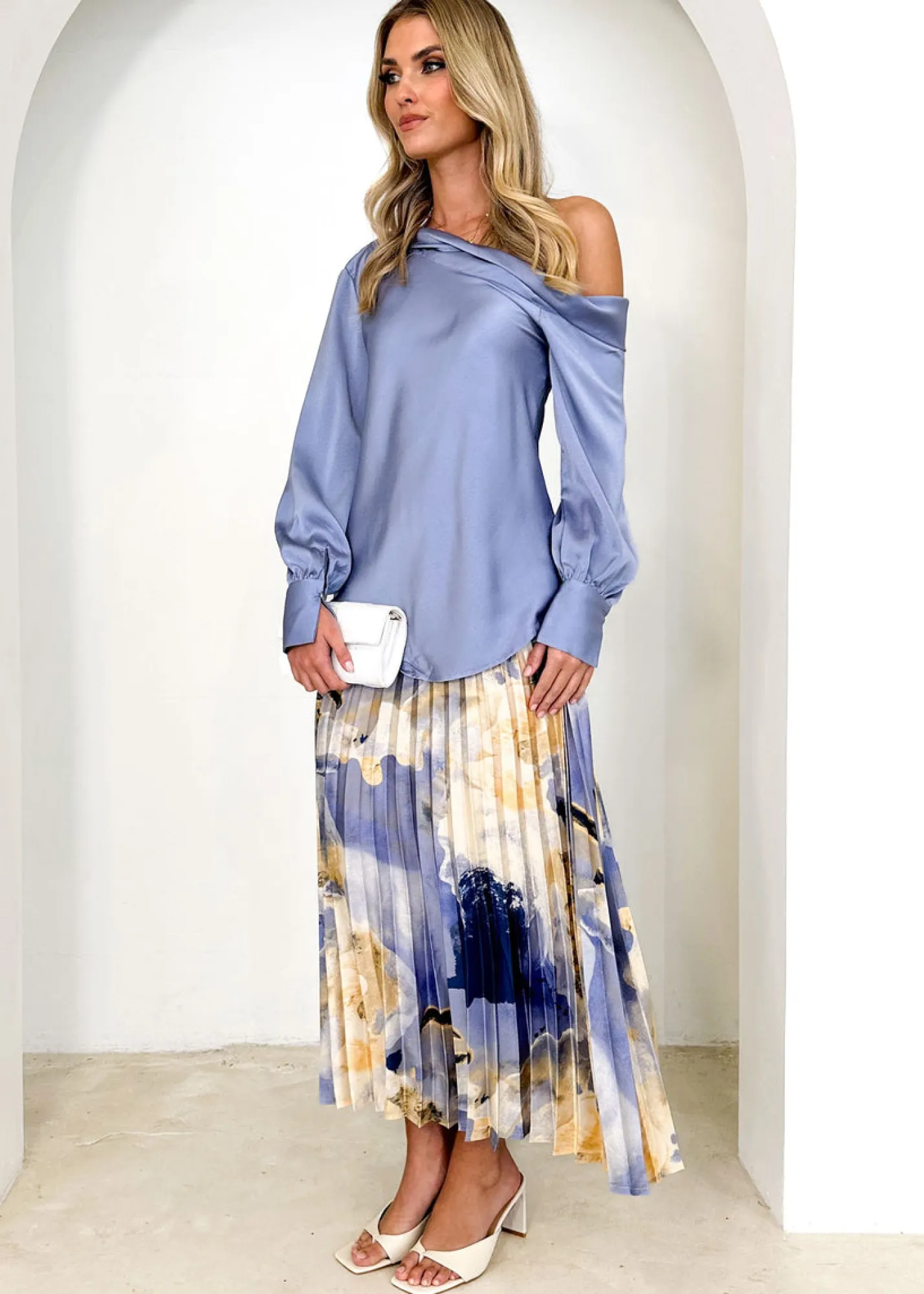 Women Gingham & Heels Blouses>Anka One Shoulder Blouse