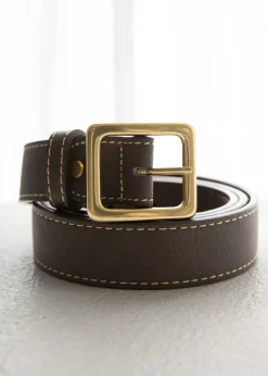 Women Gingham & Heels Belts>Aviana Leather Belt