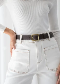 Women Gingham & Heels Belts>Aviana Leather Belt