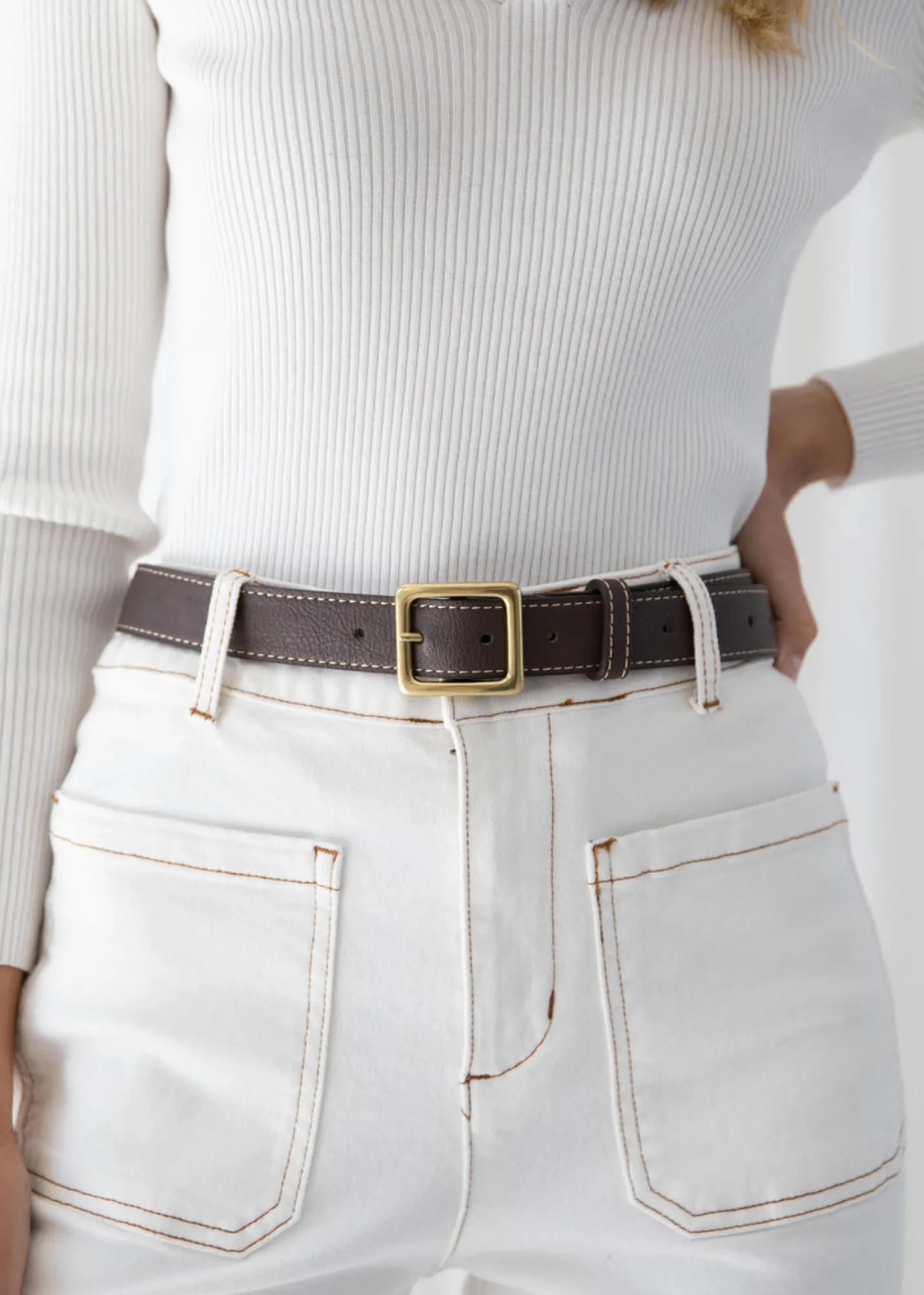 Women Gingham & Heels Belts>Aviana Leather Belt