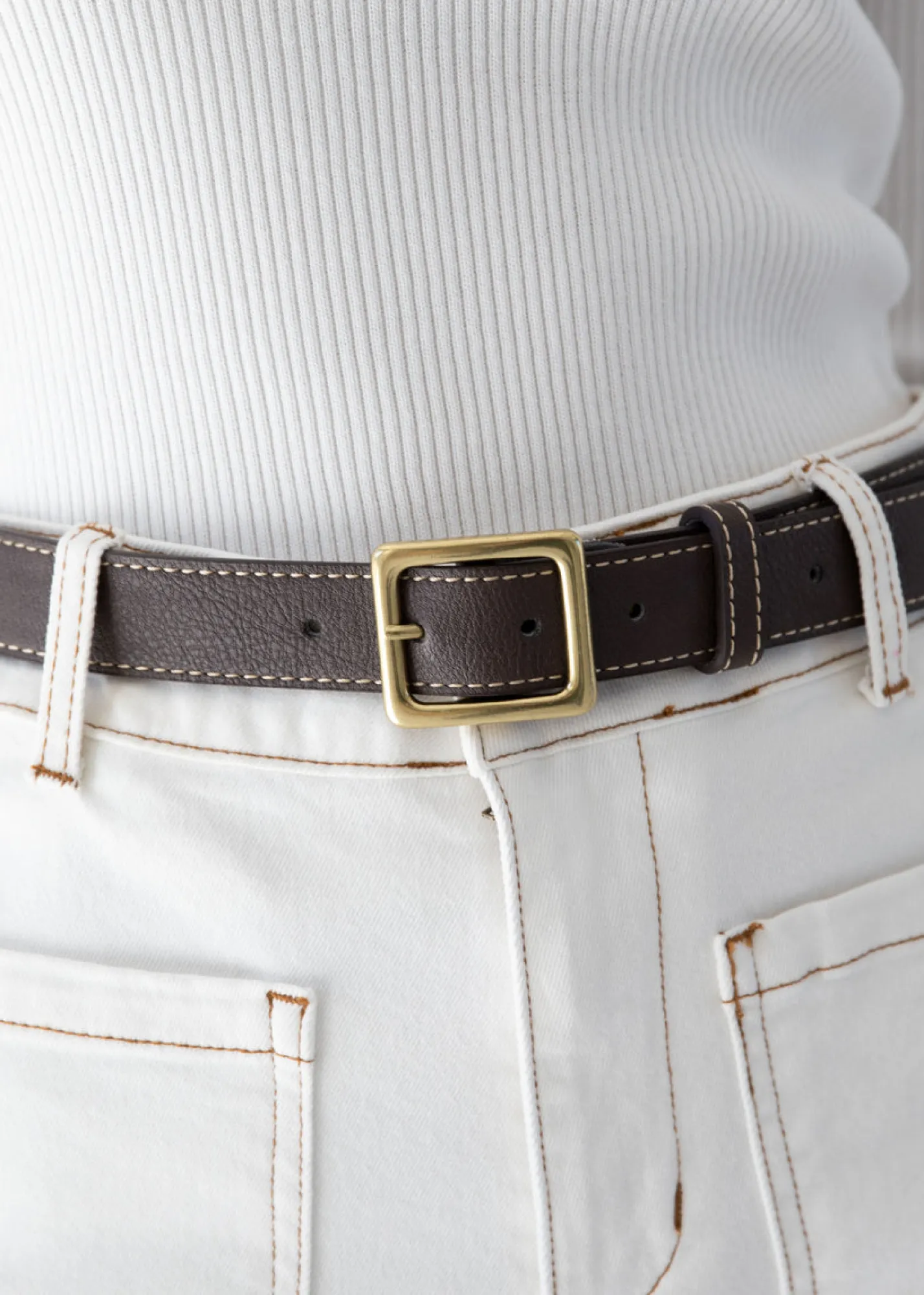 Women Gingham & Heels Belts>Aviana Leather Belt