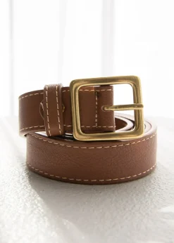 Women Gingham & Heels Belts>Aviana Leather Belt