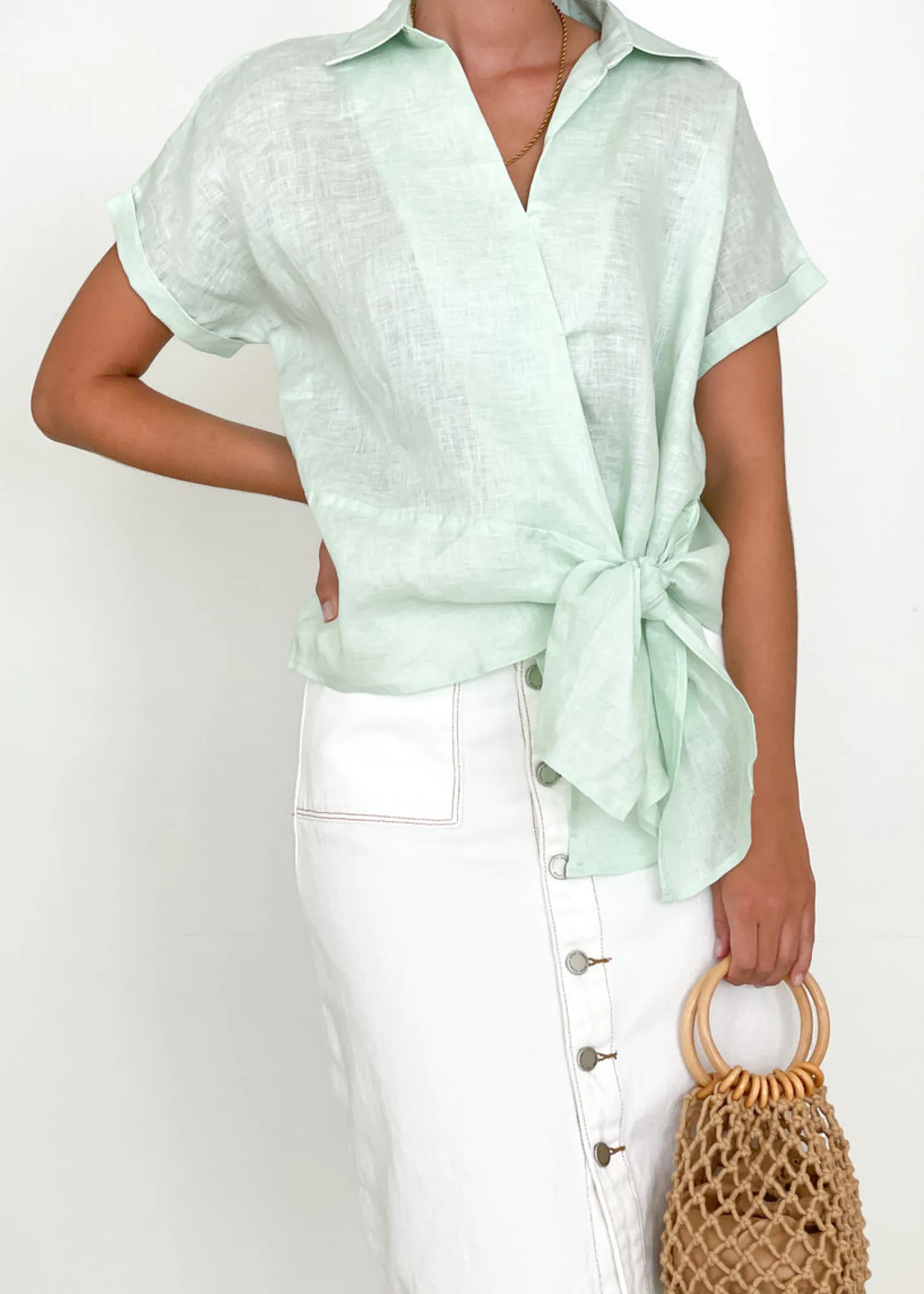 Women Gingham & Heels Shirts>Baker Linen Shirt