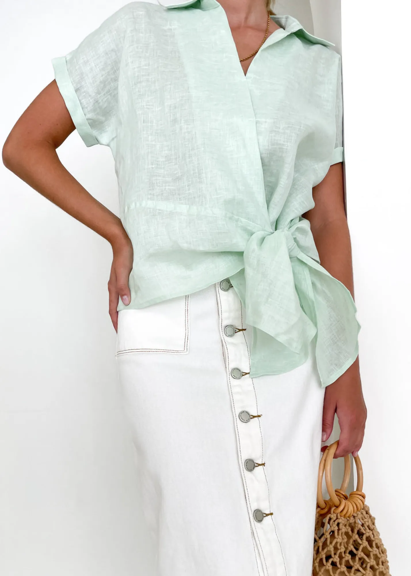 Women Gingham & Heels Shirts>Baker Linen Shirt
