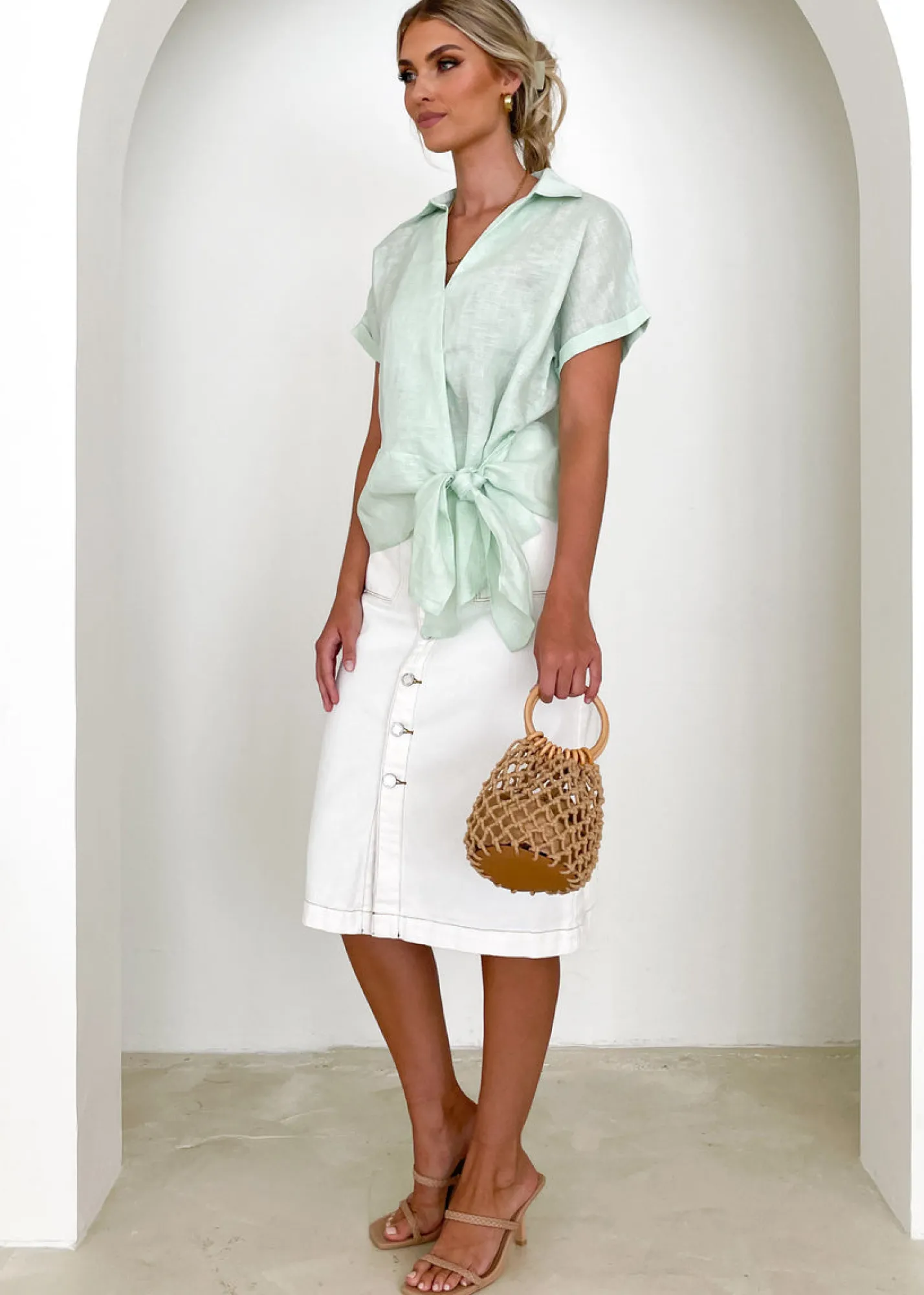 Women Gingham & Heels Shirts>Baker Linen Shirt