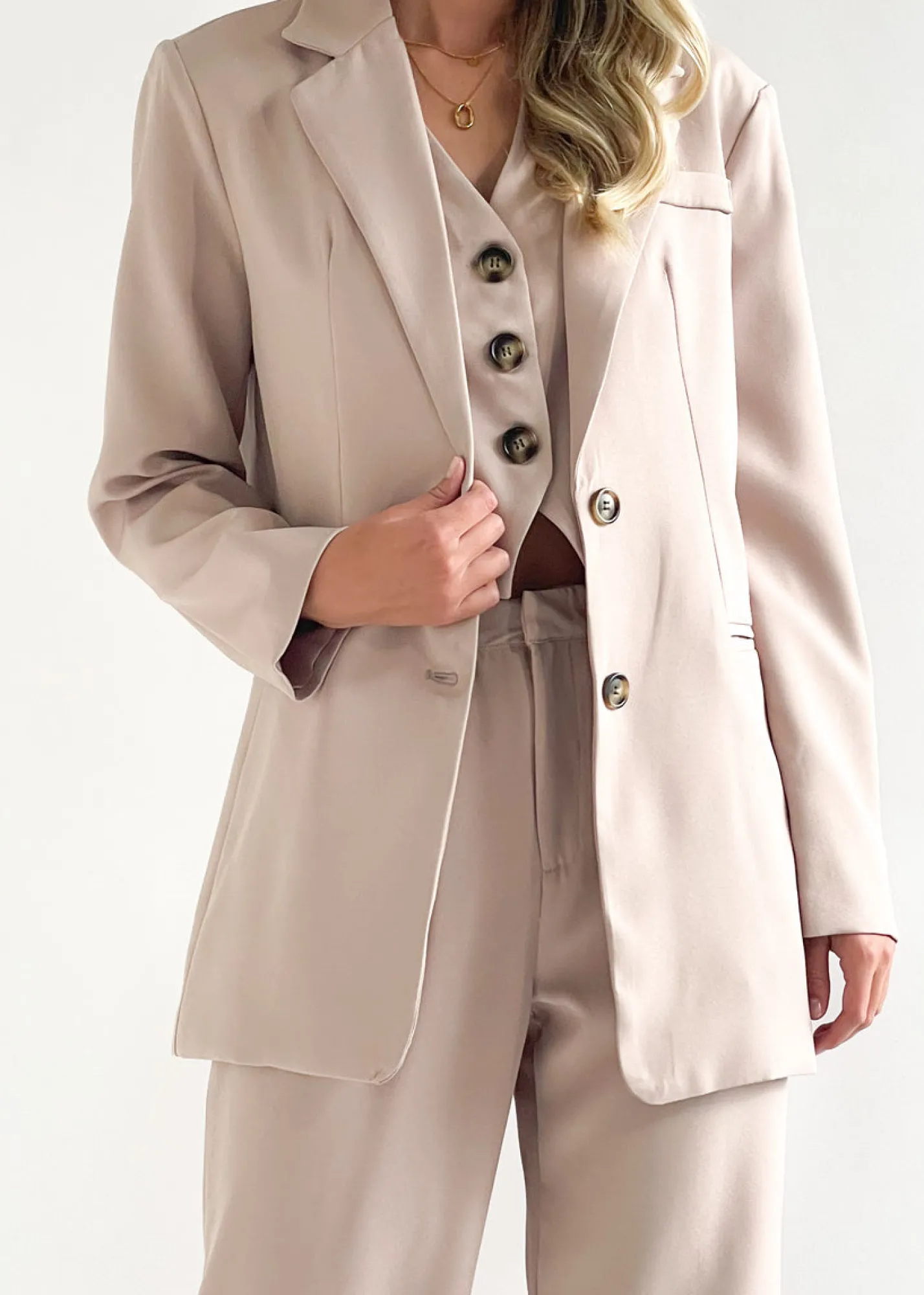 Women Gingham & Heels Sets>Bamby Blazer