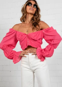 Women Gingham & Heels Crops>Belle Cropped Blouse