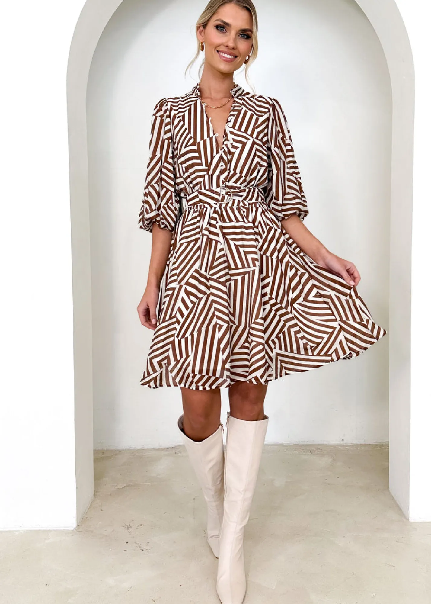 Women Gingham & Heels Short>Belma Dress