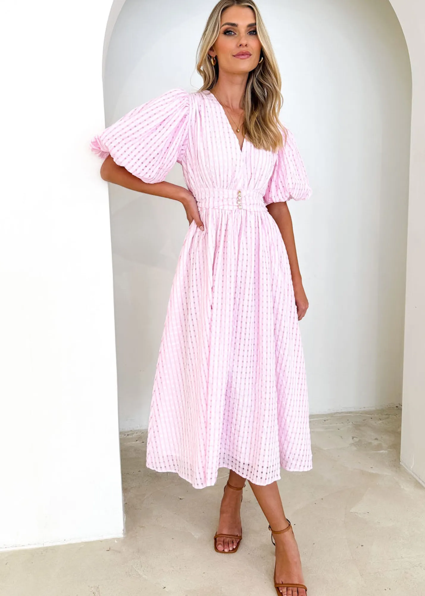 Women Gingham & Heels Midi>Berina Midi Dress