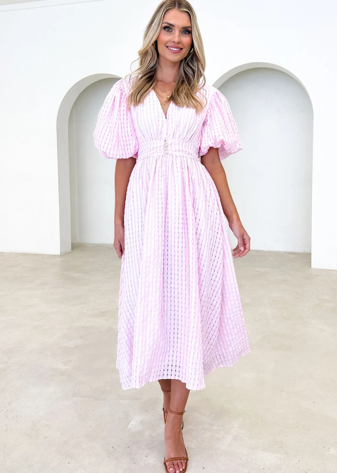 Women Gingham & Heels Midi>Berina Midi Dress