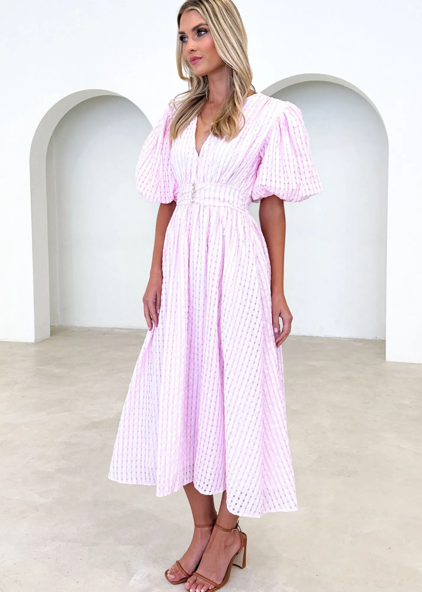 Women Gingham & Heels Midi>Berina Midi Dress