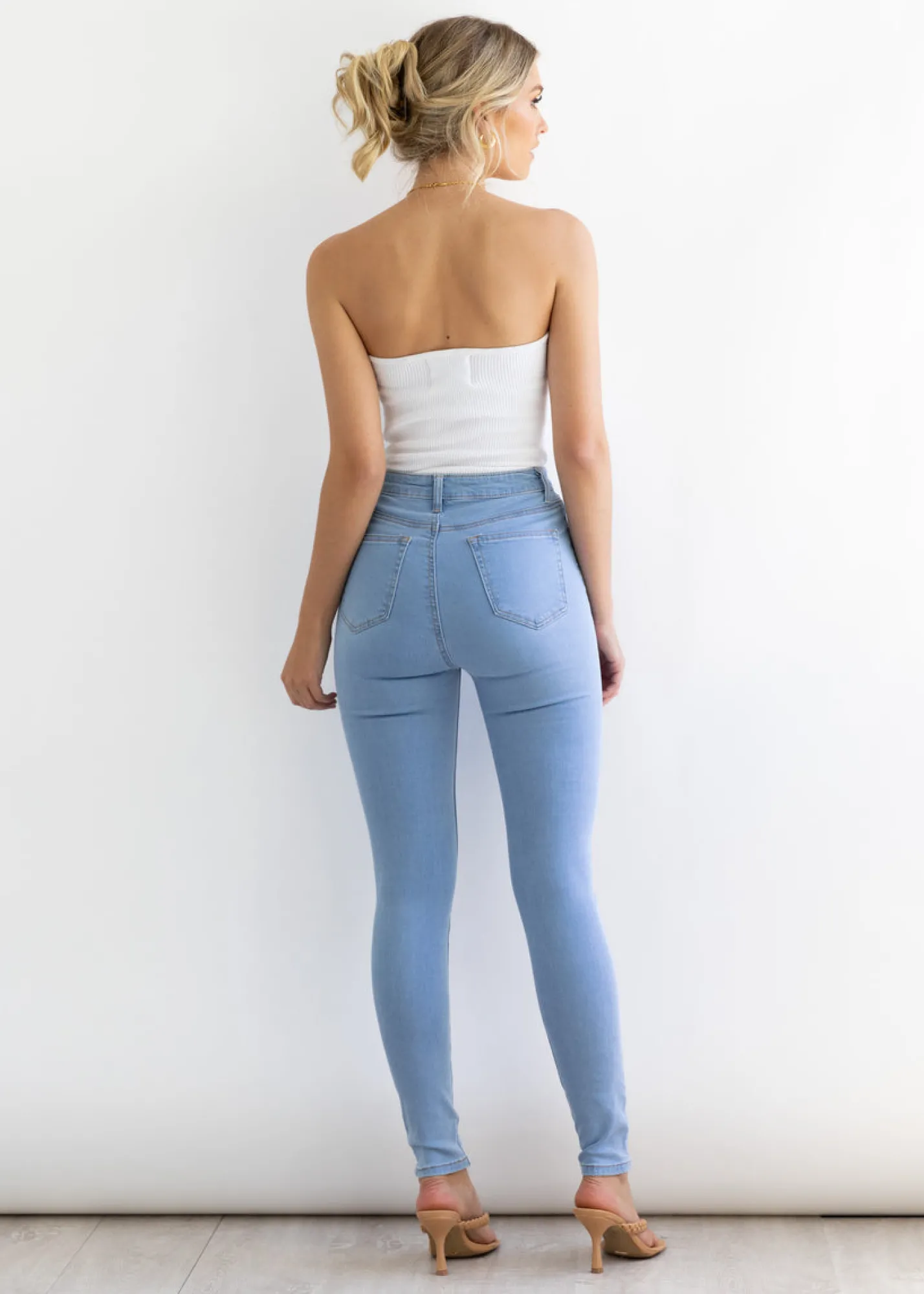 Women Gingham & Heels Jeans>Blanco Hi-Rise Jeans