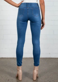 Women Gingham & Heels Jeans><noscript><img width=