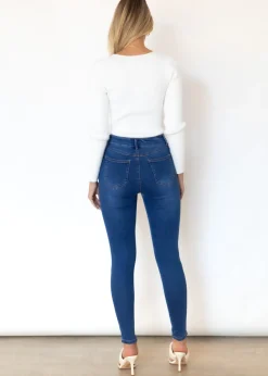 Women Gingham & Heels Jeans><noscript><img width=