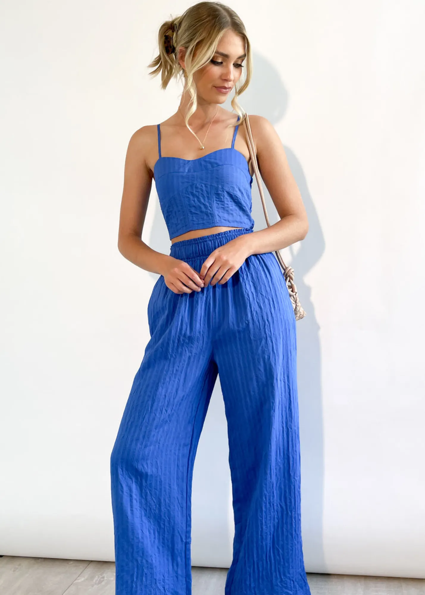 Women Gingham & Heels Sets>Braidy Crop