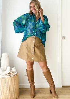 Women Gingham & Heels Skirts>Brynnia Pu Skirt