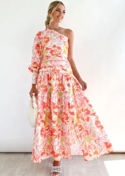 Women Gingham & Heels Maxi>Brynnie One Shoulder Maxi Dress