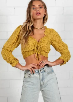 Women Gingham & Heels Blouses>Cadence Cropped Blouse