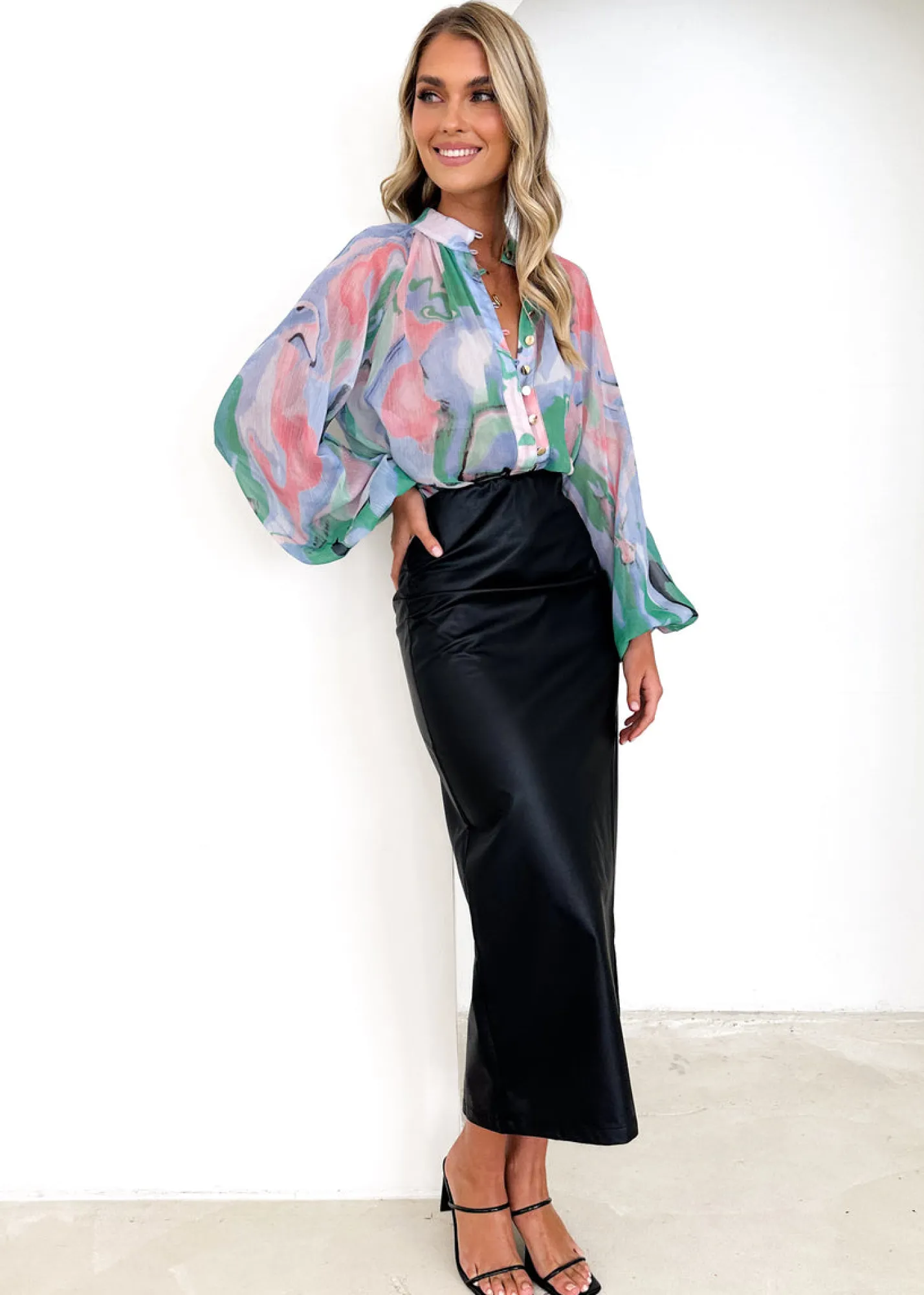 Women Gingham & Heels Blouses>Cadha Blouse