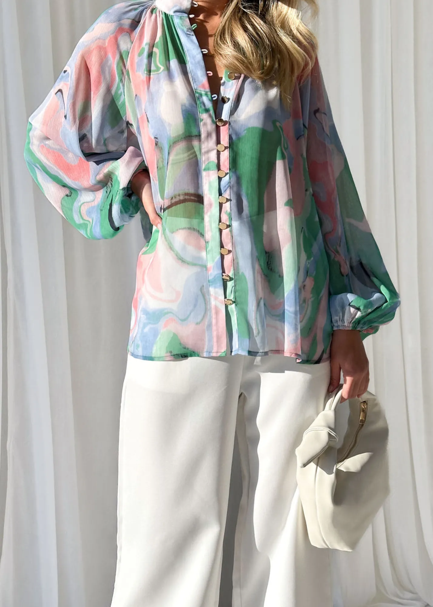 Women Gingham & Heels Blouses>Cadha Blouse