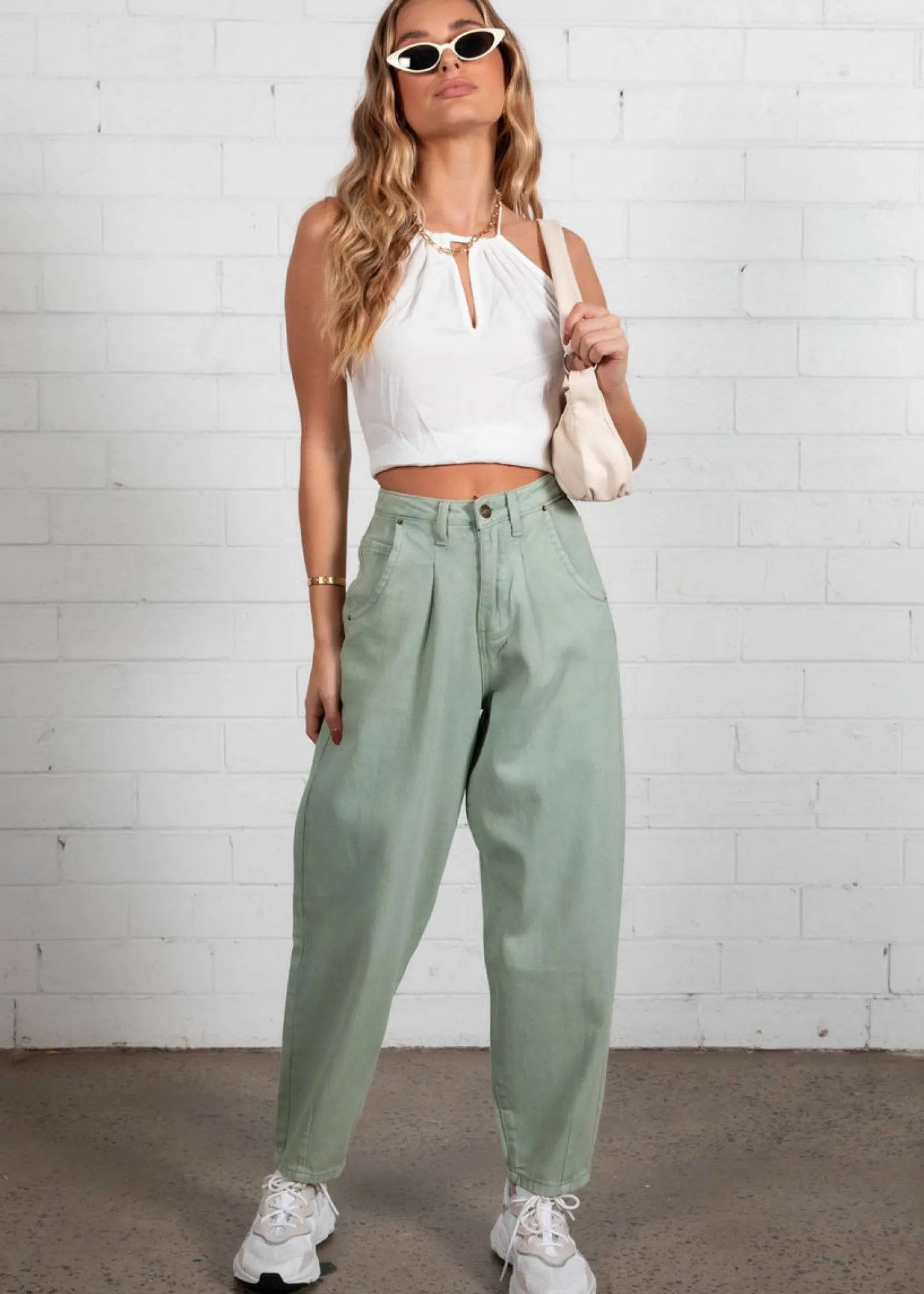 Women Gingham & Heels Crops>Carmen Halter Crop