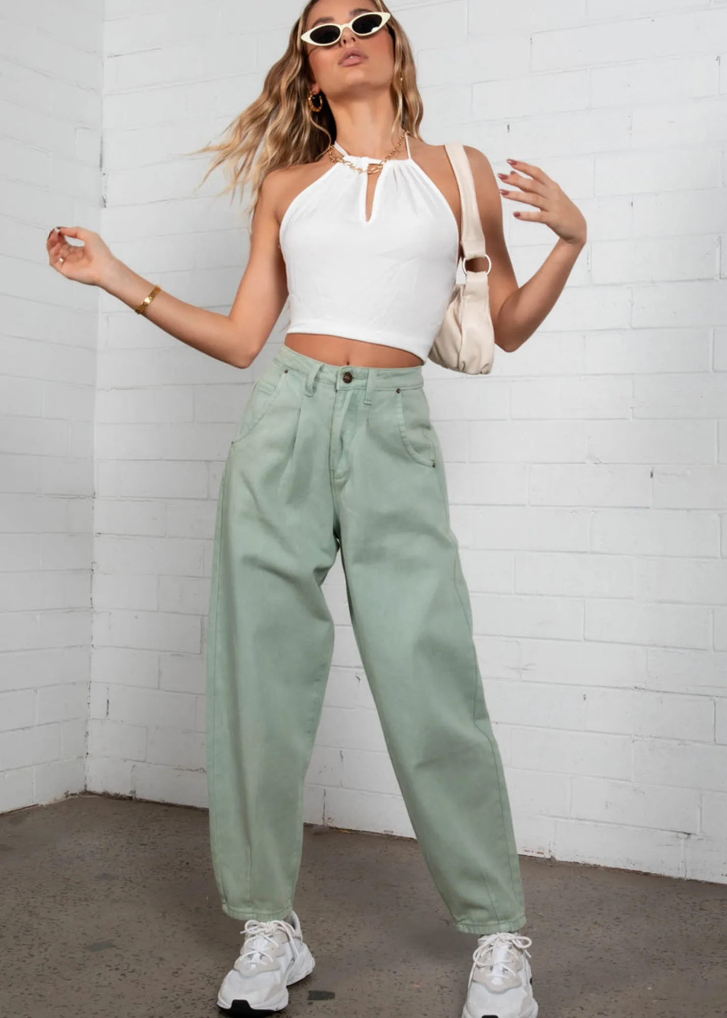 Women Gingham & Heels Crops>Carmen Halter Crop