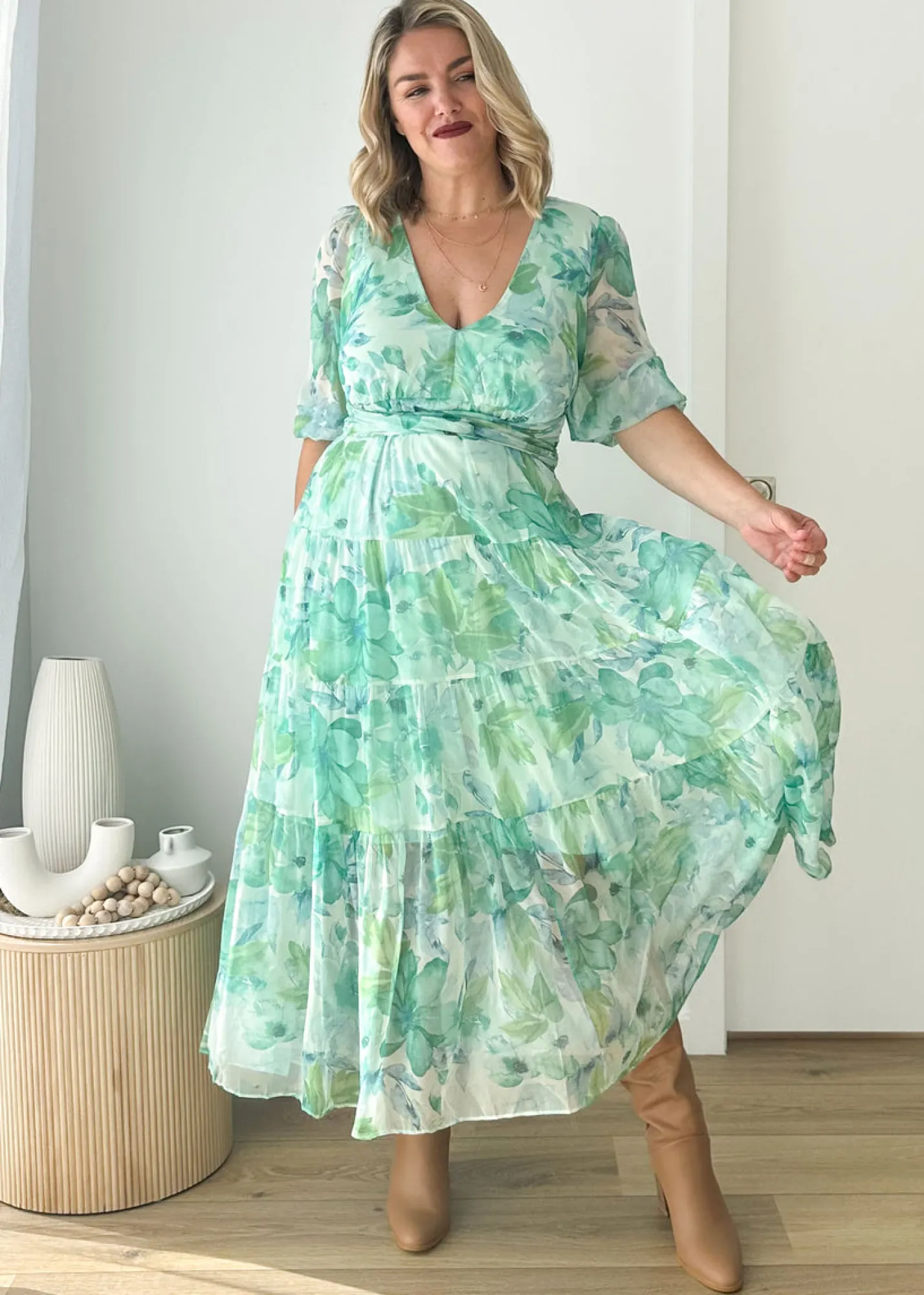 Women Gingham & Heels Maxi>Catana Maxi Dress