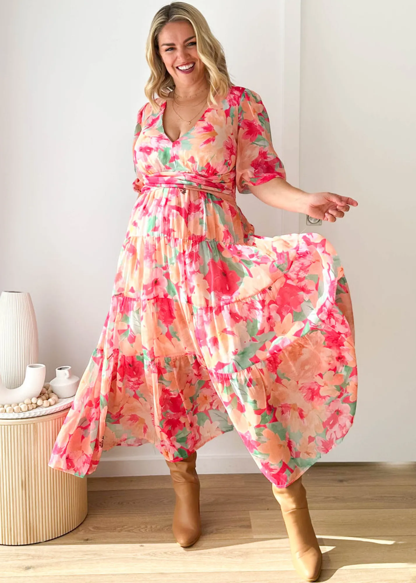 Women Gingham & Heels Maxi>Catana Maxi Dress