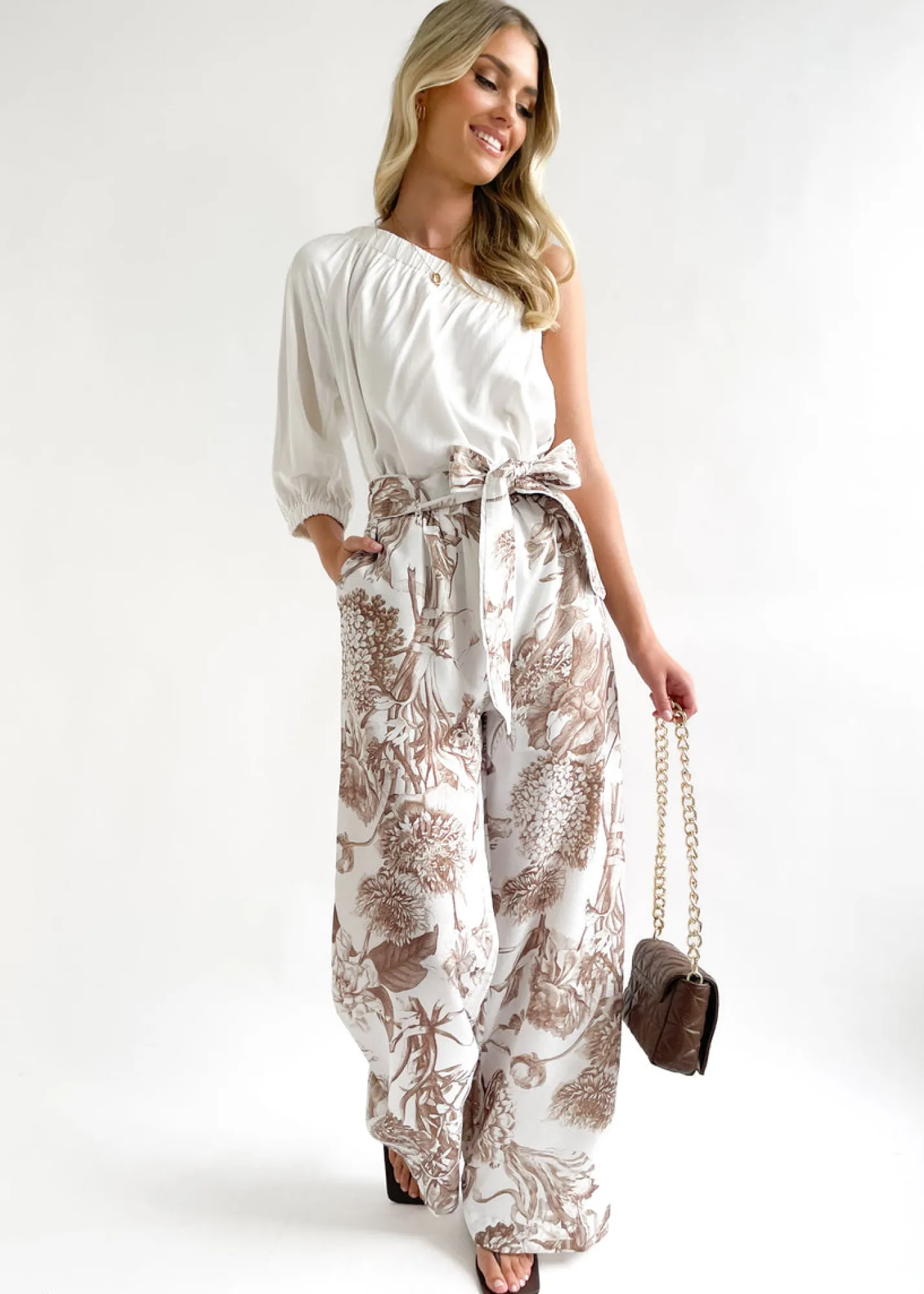 Women Gingham & Heels Pants>Chara Wide Leg Pants