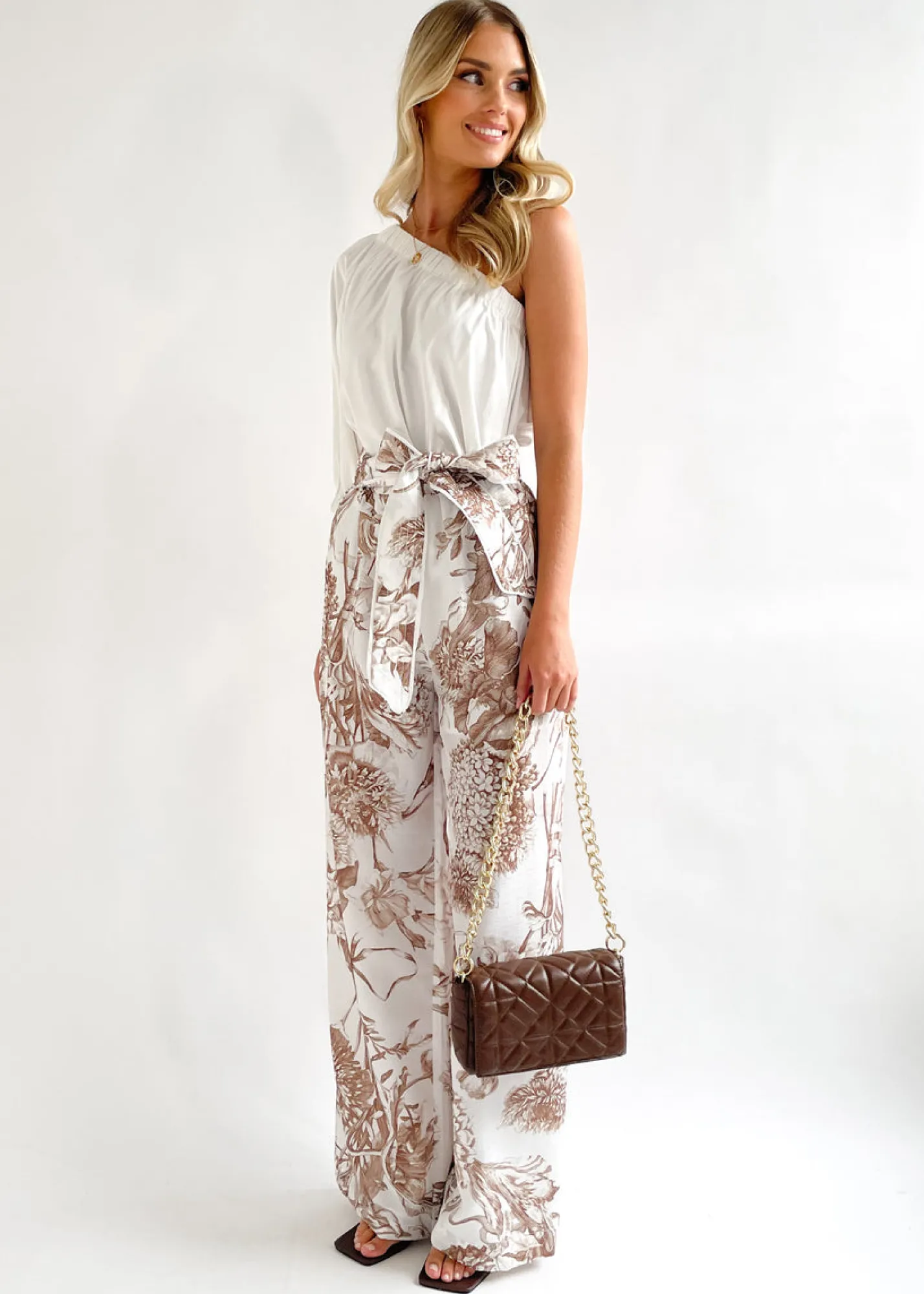 Women Gingham & Heels Pants>Chara Wide Leg Pants