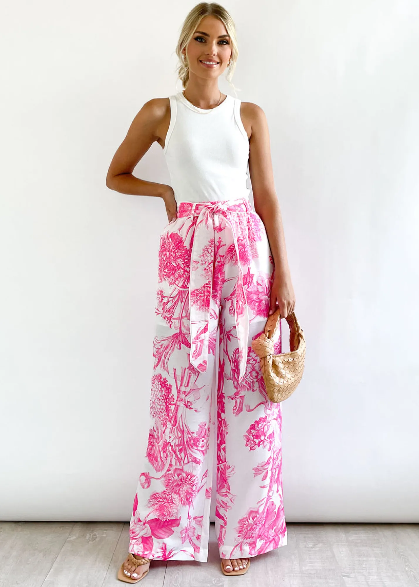 Women Gingham & Heels Pants>Chara Wide Leg Pants